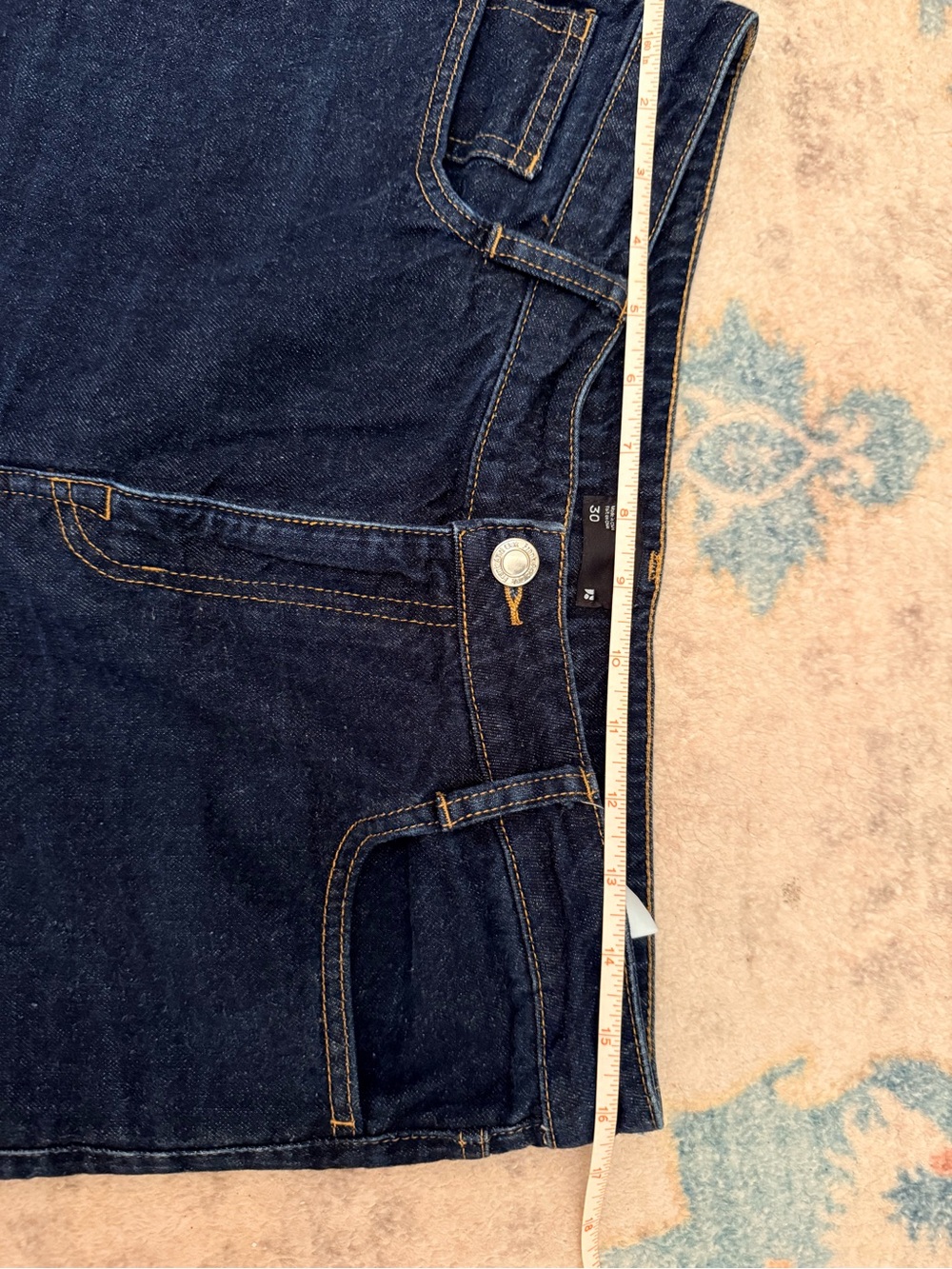 Frank And Oak Courtney Loose Fit Jeans Indigo Blue Hemp Blend Size 30 - Picture 14 of 16
